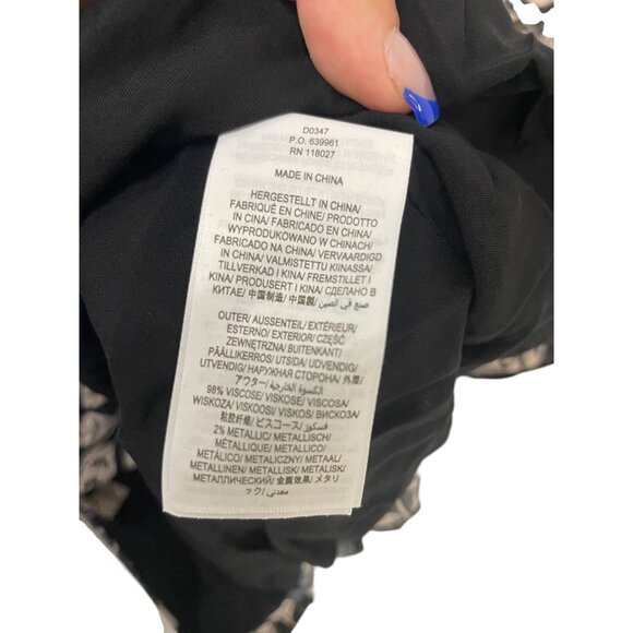 Boden Womens Fit & Flare Dress Black UK 14 US 10 Floral Metallic Frill D0347 NWT - Picture 9 of 15